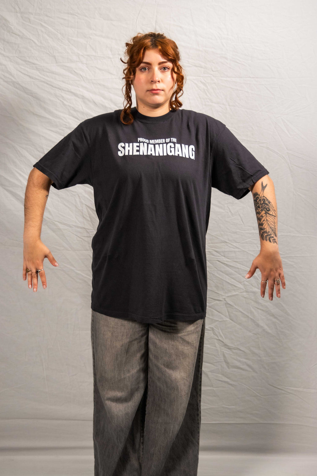 Shenanigang T-Shirt - White on Black
