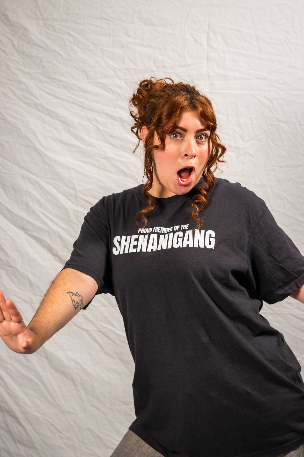 Shenanigang T-Shirt - White on Black