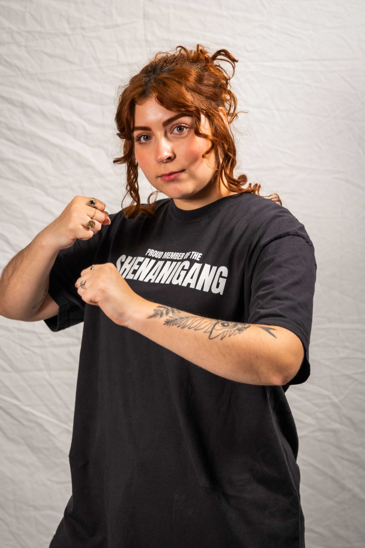Shenanigang T-Shirt - White on Black