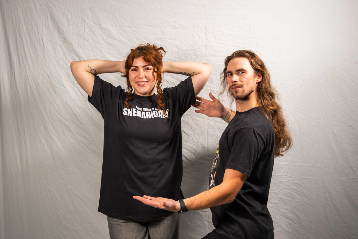 Shenanigang T-Shirt - White on Black